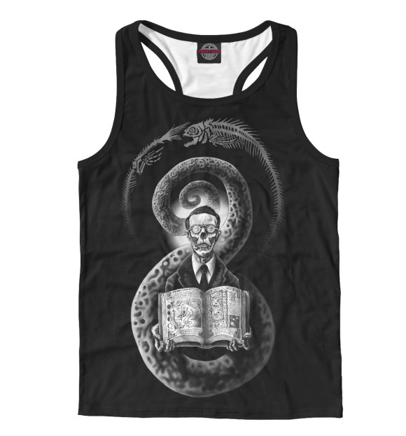 Мужская майка-борцовка с изображением Лавкрафт цвета Белый