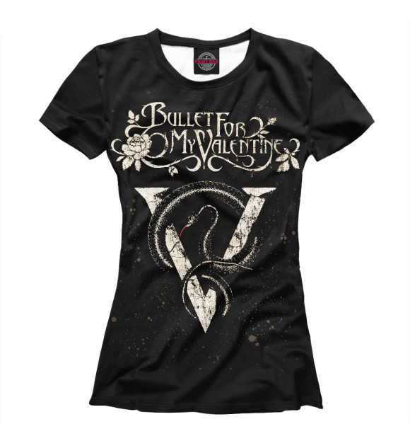 Женская футболка с изображением Bullet For My Valentine цвета Белый