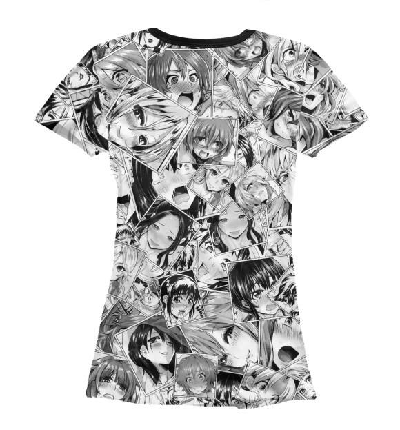Женская футболка с изображением Manga ahegao цвета Белый
