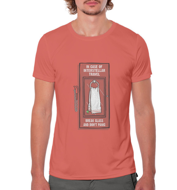 Мужская футболка с изображением Автостопом по галактике цвета Белый