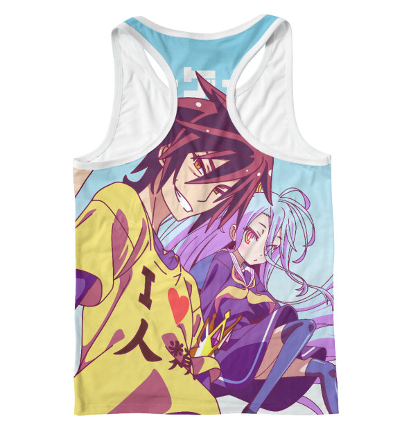 Мужская майка-борцовка с изображением No Game No Life цвета Белый