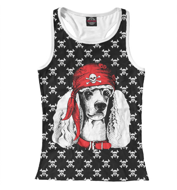 Женская майка-борцовка с изображением Пудель цвета Белый