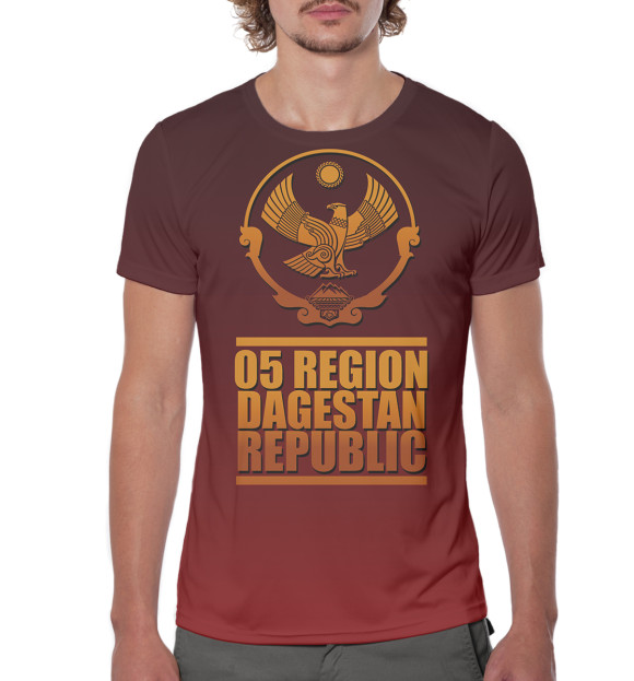 Мужская футболка с изображением Дагестан цвета Белый