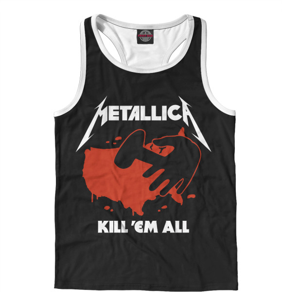 Мужская майка-борцовка с изображением Kill Em All цвета Белый