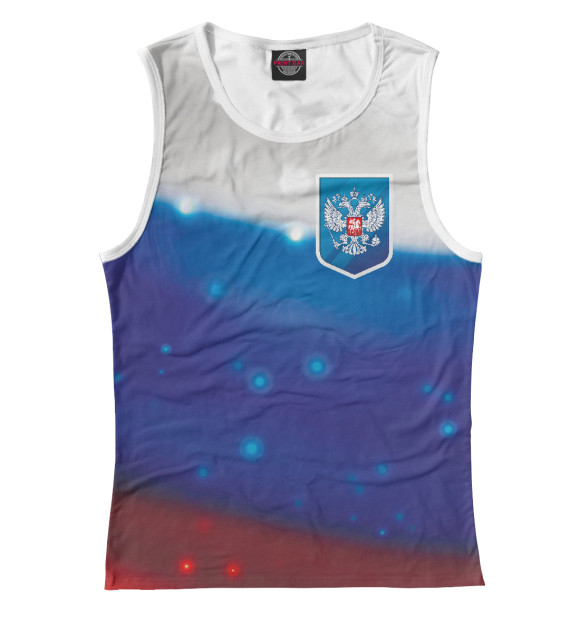 Майка для девочки с изображением Герб России цвета Белый