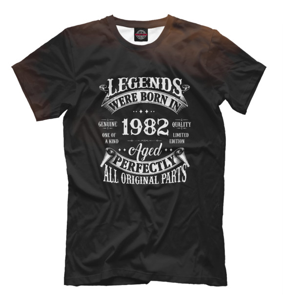 Футболка для мальчиков с изображением Legends Born in 1982 цвета Белый