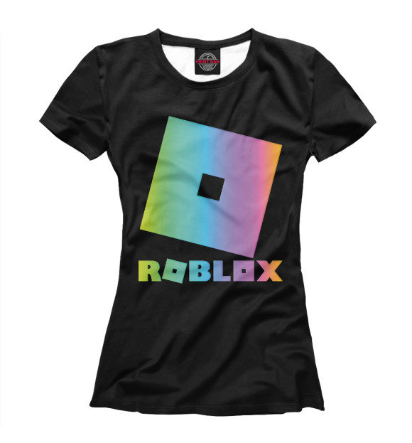 Женская футболка с изображением Роблокс градиент цвета Белый