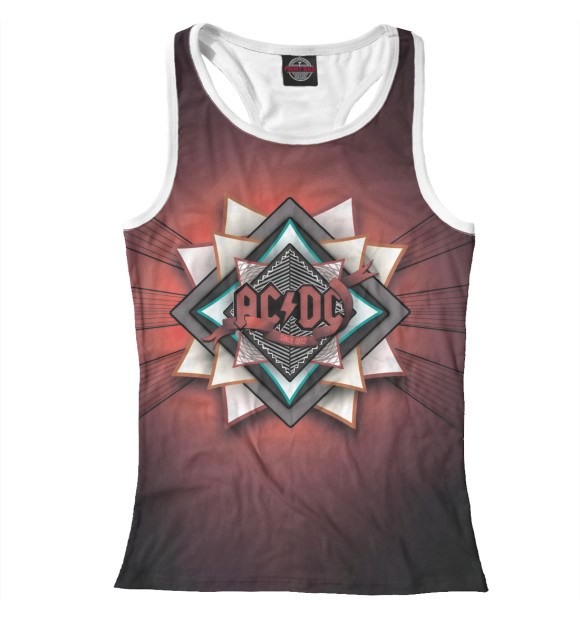 Женская майка-борцовка с изображением AC/DC цвета Белый