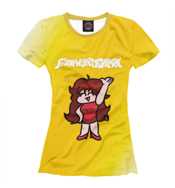 Женская футболка с изображением Friday Night Funkin - Девушка цвета Белый