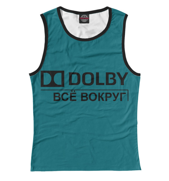 Майка для девочки с изображением DOLBY цвета Белый