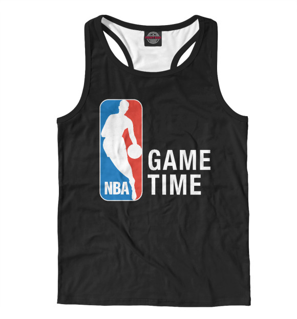 Мужская майка-борцовка с изображением NBA - Game Time цвета Белый