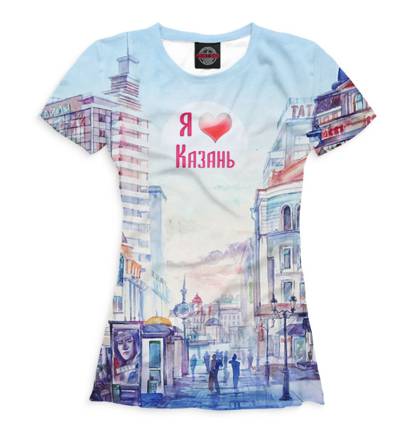 Футболка для девочек с изображением Казань цвета Белый