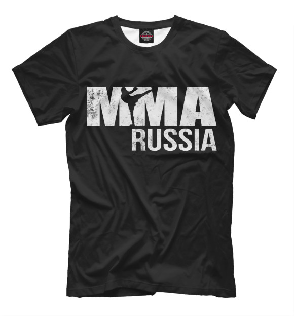 Мужская футболка с изображением MMA Russia цвета Черный