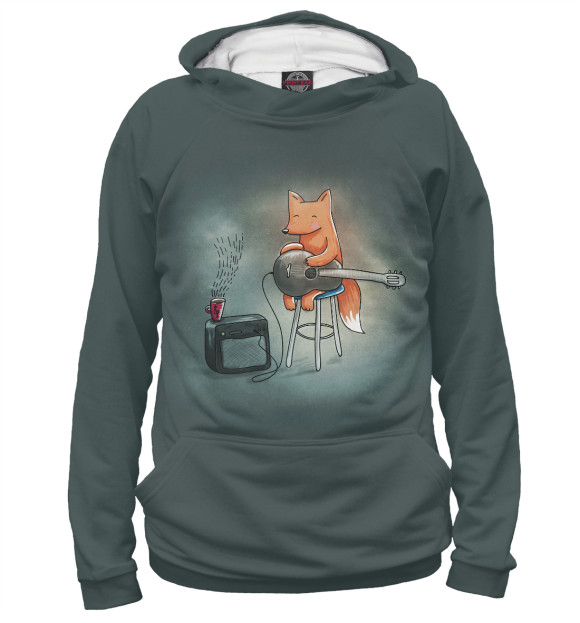Женское худи с изображением Rocking Fox цвета Белый