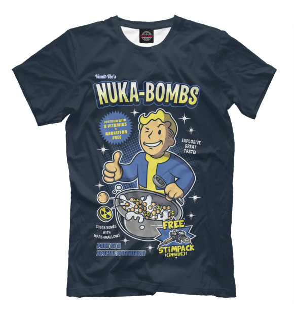 Мужская футболка с изображением Nuka Bombs цвета Черный