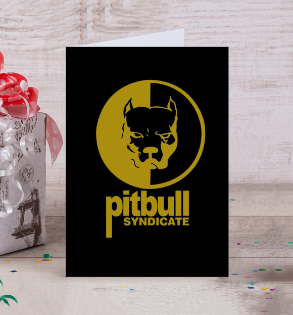 Открытка с изображением Pitbull Syndicate цвета Белый