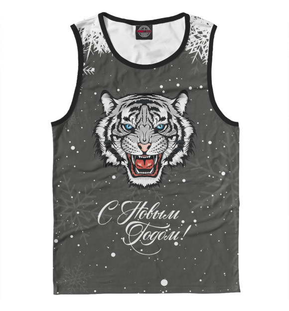 Майка для мальчика с изображением С Новым Годом Тигр 2022 цвета Белый