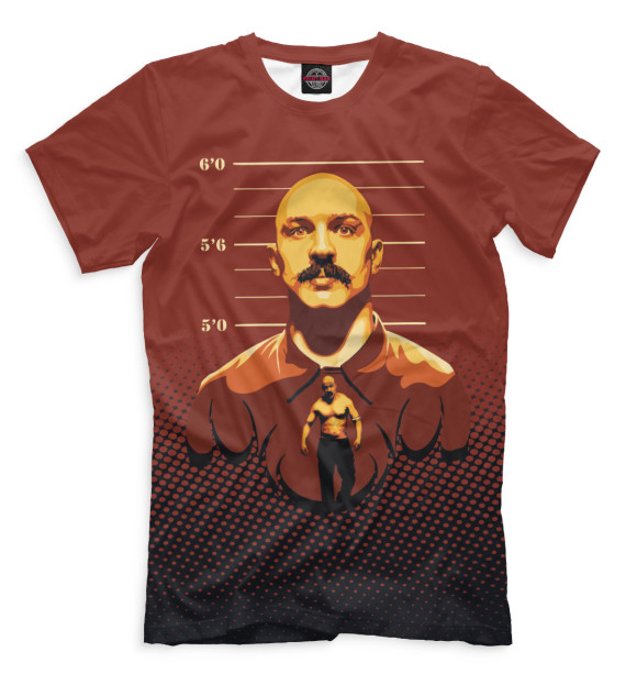 Мужская футболка с изображением Том Харди – Бронсон цвета Темно-бордовый