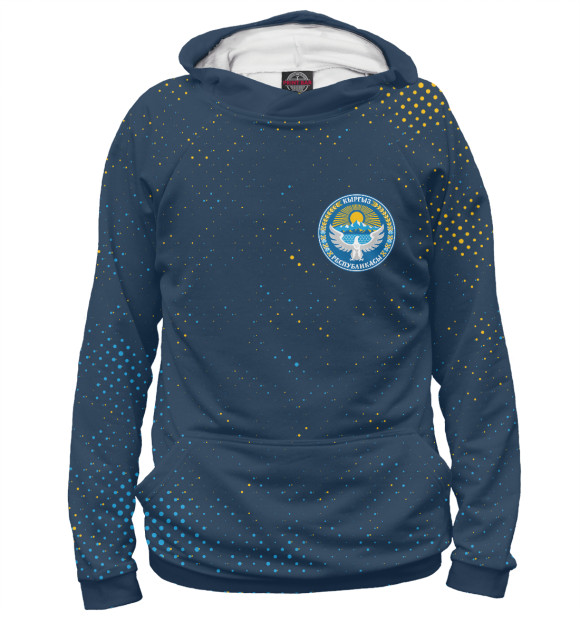 Мужское худи с изображением Киргизия цвета Белый