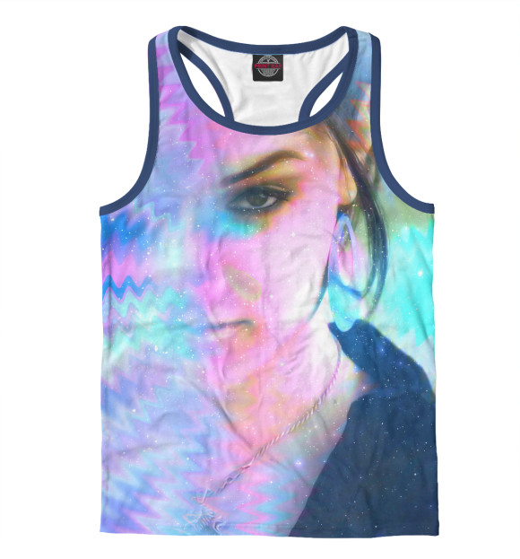 Мужская майка-борцовка с изображением Саша Грей цвета Белый