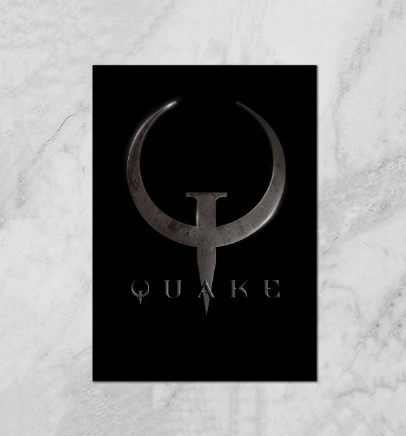 Плакат с притом Quake цвета Белый Плакат с изображением Quake цвета Белый