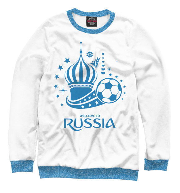 Свитшот для девочек с изображением Футбол России цвета Белый