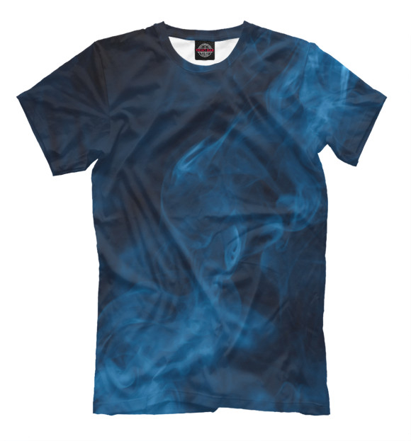 Мужская футболка с изображением Синий дым цвета Темно-зеленый