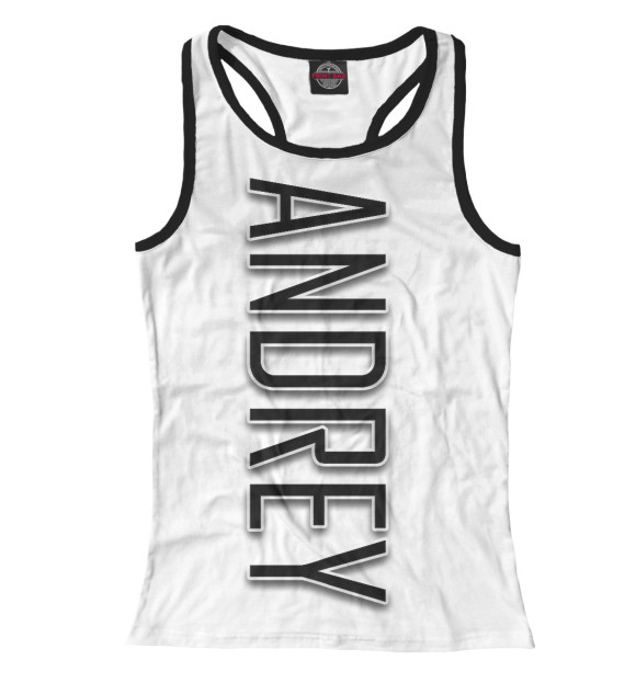 Женская майка-борцовка с изображением Andrey-black цвета Белый