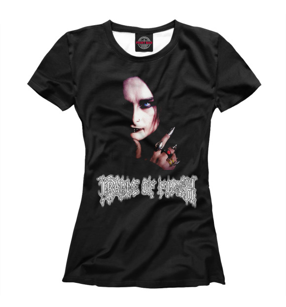 Женская футболка с изображением Cradle Of Filth цвета Белый