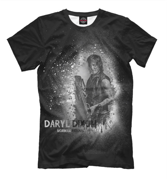 Мужская футболка с изображением Дэрил Диксон цвета Молочно-белый