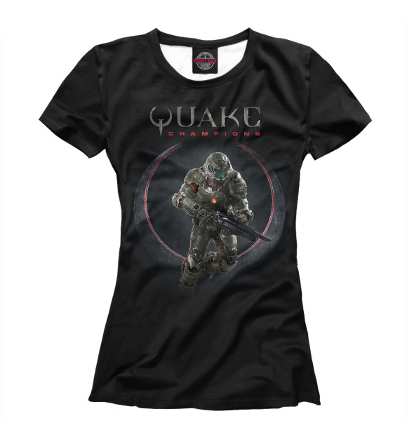 Футболка для девочек с изображением Quake Champions цвета Белый