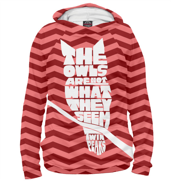 Женское худи с изображением Twin Peaks Owl цвета Белый