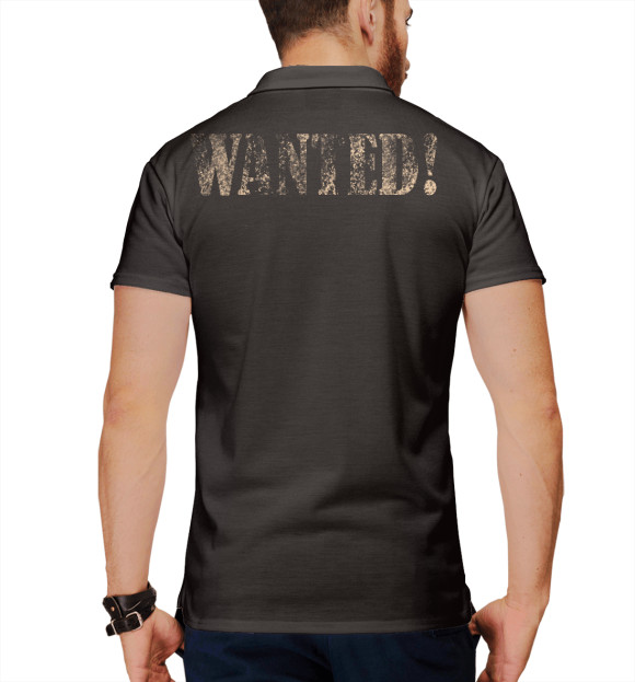 Мужское поло с притом Wanted! цвета Белый Мужское поло с изображением Wanted! цвета Белый