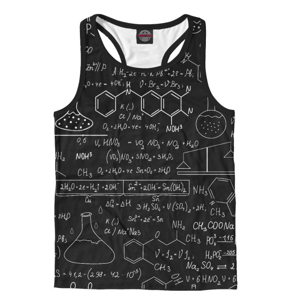 Мужская майка-борцовка с изображением Наука цвета Белый