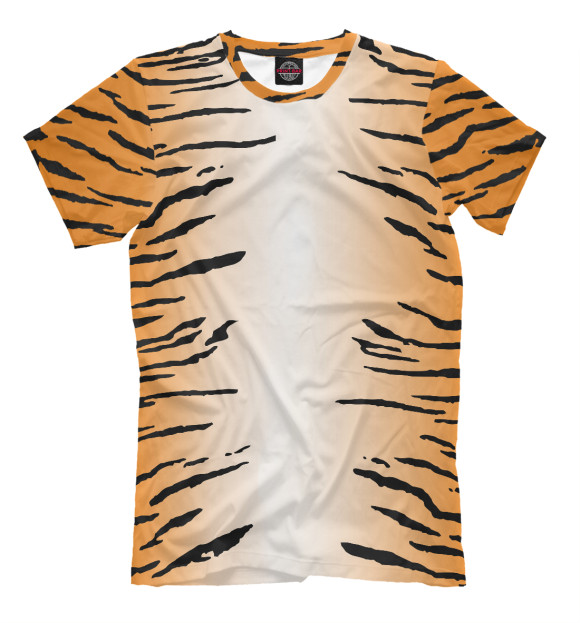 Мужская футболка с изображением Тигриная шкура цвета Молочно-белый