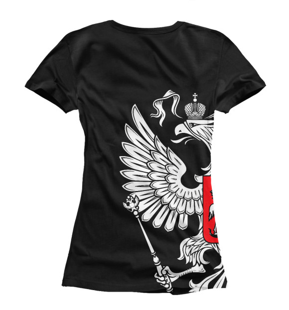Женская футболка с изображением Россия Exclusive Black цвета Белый