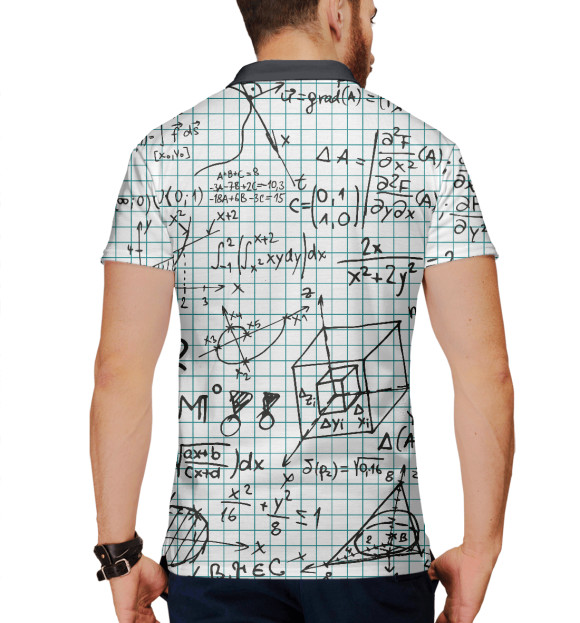 Мужское поло с изображением Математика цвета Белый