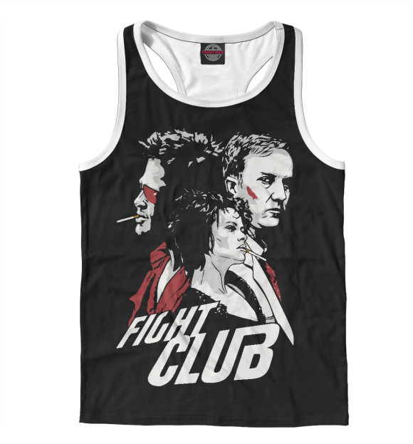 Мужская майка-борцовка с изображением Бойцовский клуб цвета Белый