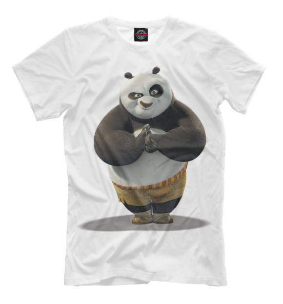 Мужская футболка с изображением Panda цвета Молочно-белый