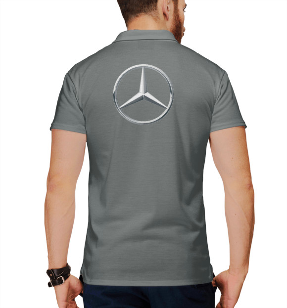 Мужское поло с изображением V8 Biturbo AMG Motorsport цвета Белый