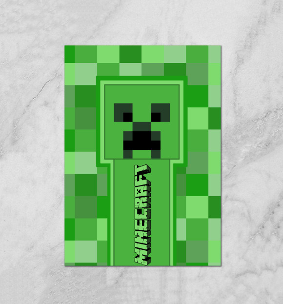 Плакат с изображением Minecraft цвета Белый