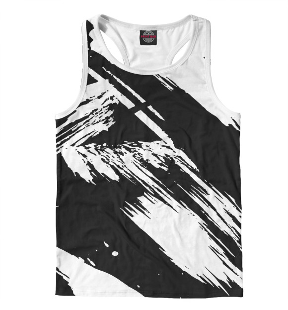 Мужская майка-борцовка с изображением Чёрно-Белые краски цвета Белый