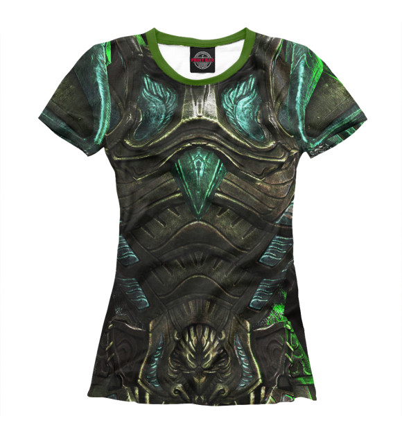 Футболка для девочек с притом Glass armor цвета Белый Футболка для девочек с изображением Glass armor цвета Белый