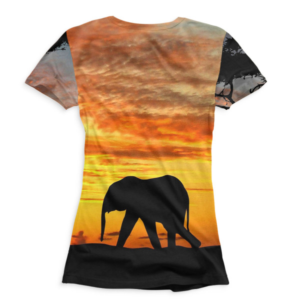 Женская футболка с изображением Слоны цвета Белый