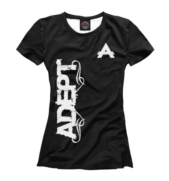 Женская футболка с изображением Adept цвета Белый