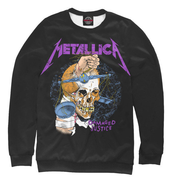 Свитшот для мальчиков с изображением Metallica Damaged Justice цвета Белый