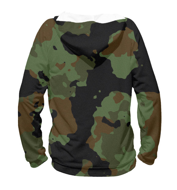 Мужское худи с изображением Хаки и герб цвета Белый