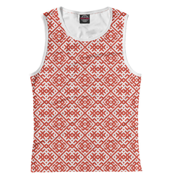 Майка для девочки с изображением Духобор (Обережная Вышивка) цвета Белый