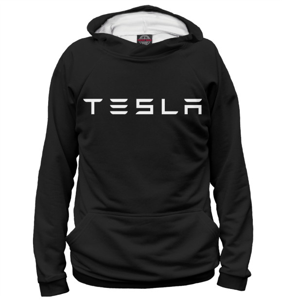 Женское худи с изображением Tesla цвета Белый
