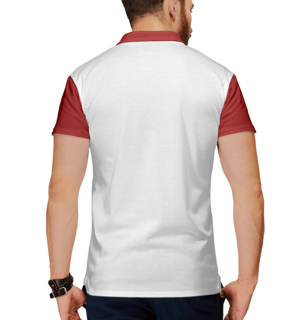 Мужское поло с изображением Медведь / Славяне сила цвета Белый